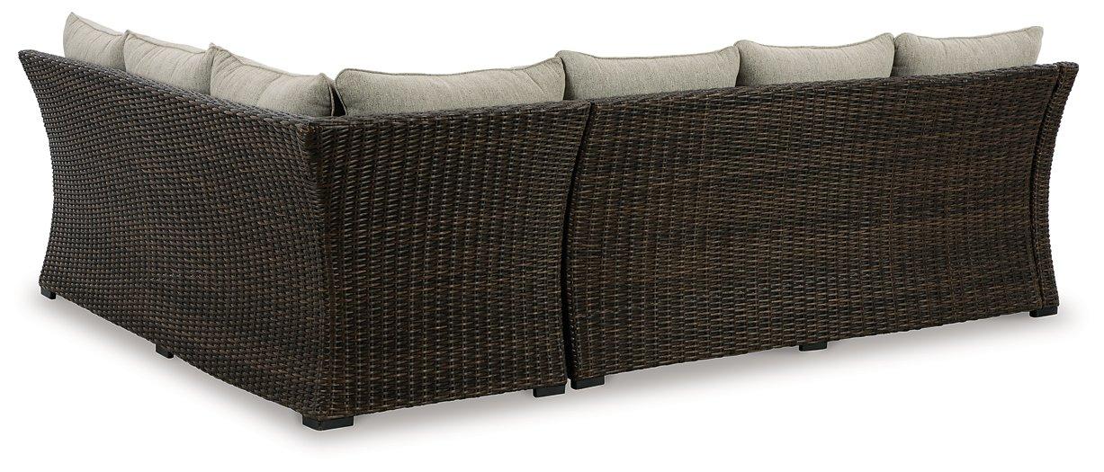 Brook Ranch Outdoor Sofa Sectional/Bench with Cushion (Set of 3)